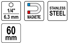 Thanh nối dài 60mm chuôi 1/4″ có từ Yato YT-0465 - Ba Lan Thanh nối dài 60mm chuôi 1/4″ có từ Yato YT-0465 - Ba Lan