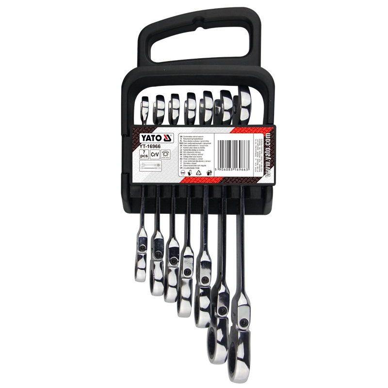 Bộ cờ lê đảo chiều lắc léo 7 chi tiết 10-19mm YATO YT-16966 Bộ cờ lê đảo chiều lắc léo 7 chi tiết 10-19mm YATO YT-16966