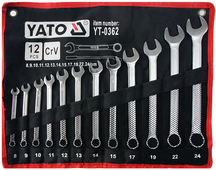 Bộ cờ lê vòng miệng 12 chi tiết 8-24mm YATO YT-0362 Bộ cờ lê vòng miệng 12 chi tiết 8-24mm YATO YT-0362