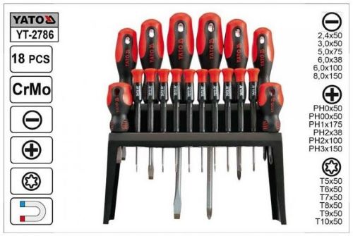 Bộ Tuốc-nơ-vít 18 chi tiết Yato YT-2786 Ba Lan Bộ Tuốc-nơ-vít 18 chi tiết Yato YT-2786 Ba Lan