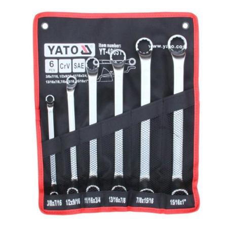 Bộ 6 Cờ Lê 2 Đầu Vòng Hệ Inch YATO YT-48651 Bộ 6 Cờ Lê 2 Đầu Vòng Hệ Inch YATO YT-48651