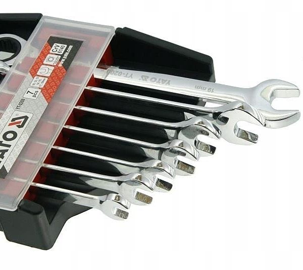 Bộ 7 cờ lê vòng miệng tự động lật đảo chiều 10-19mm Yato YT-0208 - Ba Lan Bộ 7 cờ lê vòng miệng tự động lật đảo chiều 10-19mm Yato YT-0208 - Ba Lan