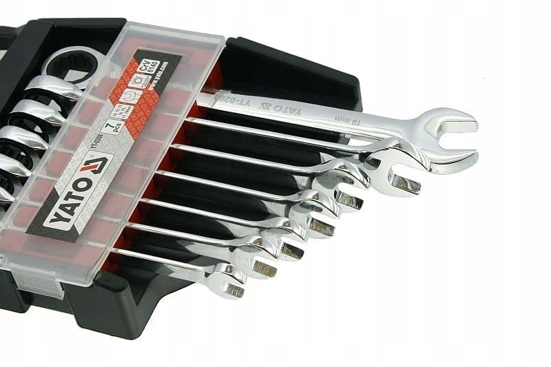 Bộ 7 cờ lê vòng miệng tự động lật đảo chiều 10-19mm Yato YT-0208 - Ba Lan Bộ 7 cờ lê vòng miệng tự động lật đảo chiều 10-19mm Yato YT-0208 - Ba Lan