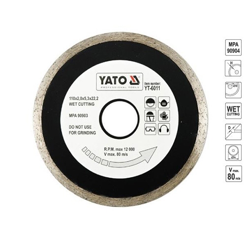 Lưỡi Cắt Kim Cương YATO YT-6011 đến YT-6017 – Φ110mm đến Φ230mm, Cắt Ướt, Chuyên Gốm, Gạch Men, Thủy Tinh, Sứ