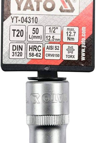 Mũi vít hoa thị 1/2" từ T20 đến T70 (Lẻ) Yato - Ba Lan Mũi vít hoa thị 1/2" từ T20 đến T70 (Lẻ) Yato - Ba Lan