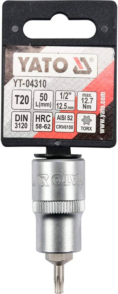 Mũi vít hoa thị 1/2" từ T20 đến T70 (Lẻ) Yato - Ba Lan Mũi vít hoa thị 1/2" từ T20 đến T70 (Lẻ) Yato - Ba Lan