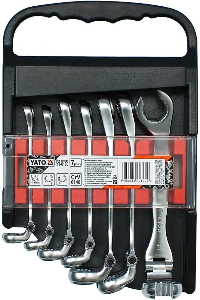 Bộ 7 Cờ Lê Lắc Léo 2 Đầu Miệng YATO YT-0190 (8-17mm) Bộ 7 Cờ Lê Lắc Léo 2 Đầu Miệng YATO YT-0190 (8-17mm)