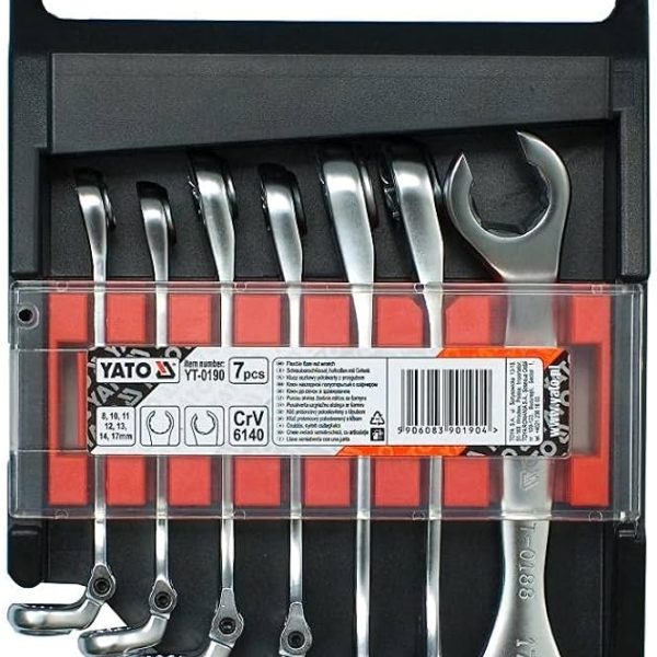 Bộ 7 Cờ Lê Lắc Léo 2 Đầu Miệng YATO YT-0190 (8-17mm)