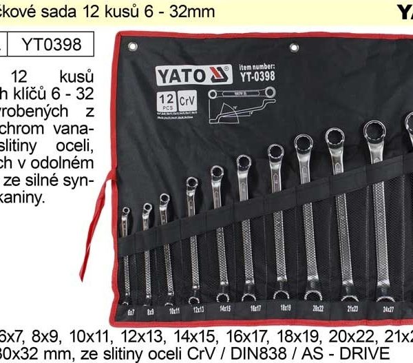 Bộ 12 cờ lê 2 đầu vòng mờ 6-32mm Yato YT-0398 - Ba Lan Bộ 12 cờ lê 2 đầu vòng mờ 6-32mm Yato YT-0398 - Ba Lan