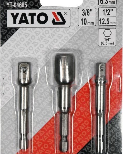 Đầu Chuyển Vít 1/4" sang Khẩu 1/4" - 3/8" - 1/2" YATO YT-04685 Đầu Chuyển Vít 1/4" sang Khẩu 1/4" - 3/8" - 1/2" YATO YT-04685