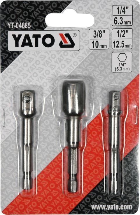 Đầu Chuyển Vít 1/4" sang Khẩu 1/4" - 3/8" - 1/2" YATO YT-04685 Đầu Chuyển Vít 1/4" sang Khẩu 1/4" - 3/8" - 1/2" YATO YT-04685