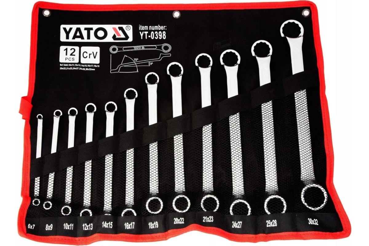 Bộ 12 cờ lê 2 đầu vòng mờ 6-32mm Yato YT-0398 - Ba Lan Bộ 12 cờ lê 2 đầu vòng mờ 6-32mm Yato YT-0398 - Ba Lan