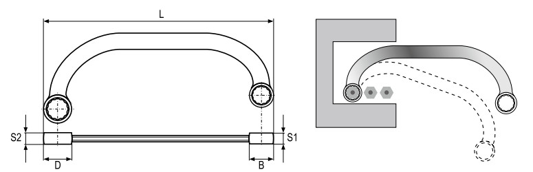 Cờ Lê Bán Nguyệt 2 Đầu Vòng YATO (C-Type Spanner) Cờ Lê Bán Nguyệt 2 Đầu Vòng YATO (C-Type Spanner)