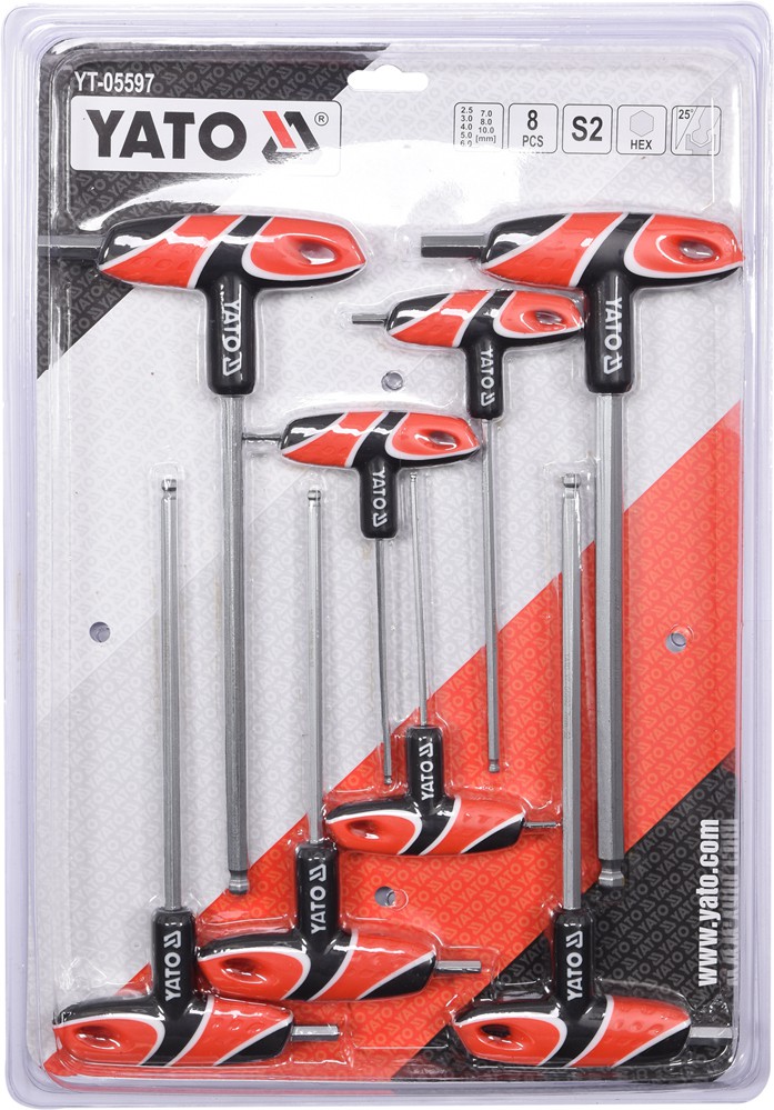 Bộ Lục Giác Đầu Bi Chữ T 8 Chi Tiết YATO YT-05597 Bộ Lục Giác Đầu Bi Chữ T 8 Chi Tiết YATO YT-05597