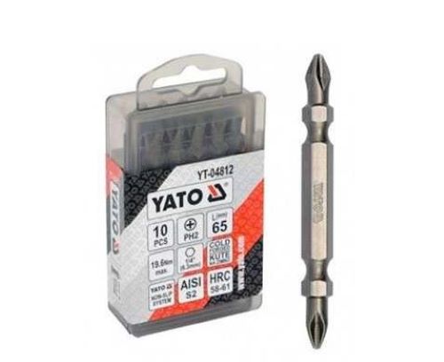 Bộ 10 mũi vít 4 cạnh PH2x65mm 19.6Nm chuôi 1/4" chống trượt Yato YT-04812 - Ba Lan Bộ 10 mũi vít 4 cạnh PH2x65mm 19.6Nm chuôi 1/4" chống trượt Yato YT-04812 - Ba Lan