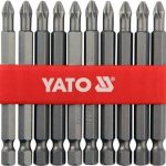 Bộ 10 mũi vít 4 cạnh PH2x75mm 21.8Nm chuôi 1/4" chống trượt Yato YT-0480 - Ba Lan