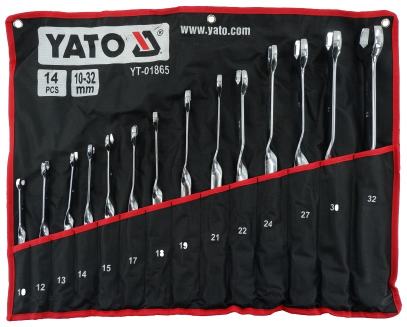 Bộ 14 Cờ lê vòng miệng tay đòn 10-32mm Yato YT-01865 - Ba Lan Bộ 14 Cờ lê vòng miệng tay đòn 10-32mm Yato YT-01865 - Ba Lan
