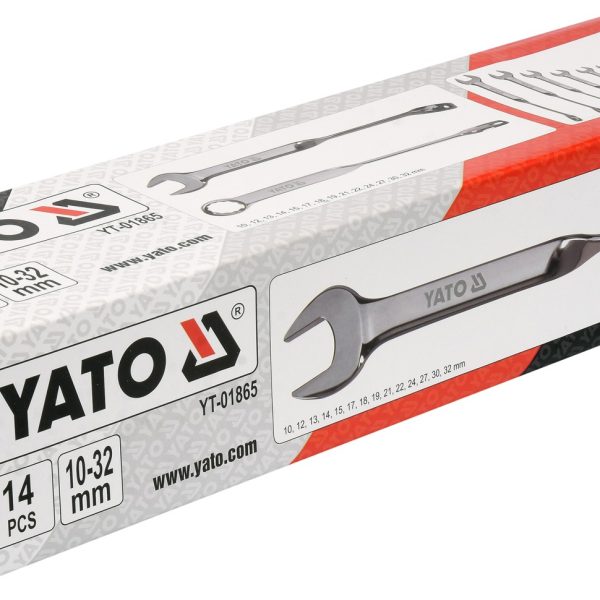 Bộ 14 Cờ lê vòng miệng tay đòn 10-32mm Yato YT-01865 - Ba Lan Bộ 14 Cờ lê vòng miệng tay đòn 10-32mm Yato YT-01865 - Ba Lan