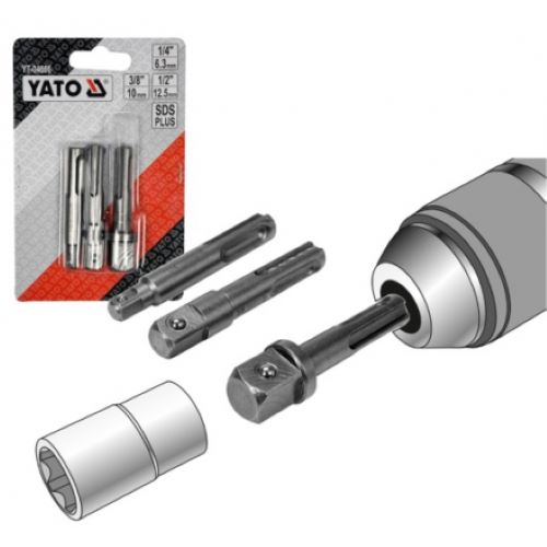 Đầu Chuyển Đổi SDS Plus sang Khẩu 1/4" - 3/8" - 1/2" YATO YT-04686 Đầu Chuyển Đổi SDS Plus sang Khẩu 1/4" - 3/8" - 1/2" YATO YT-04686