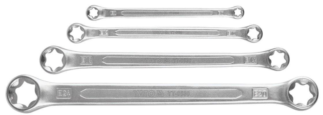 Bộ 4 Cờ Lê Hoa Thị Ngoài (E-Torx) YATO YT-0530 (E6-E24) Bộ 4 Cờ Lê Hoa Thị Ngoài (E-Torx) YATO YT-0530 (E6-E24)