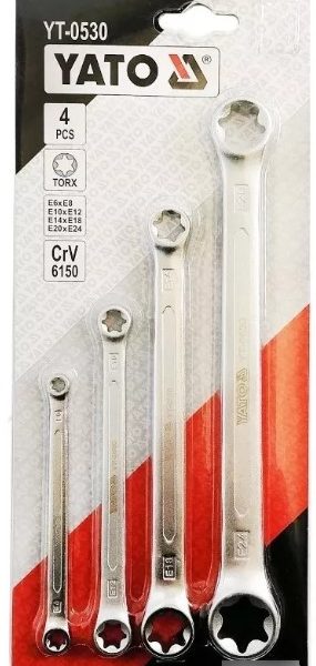 Bộ 4 Cờ Lê Hoa Thị Ngoài (E-Torx) YATO YT-0530 (E6-E24) Bộ 4 Cờ Lê Hoa Thị Ngoài (E-Torx) YATO YT-0530 (E6-E24)