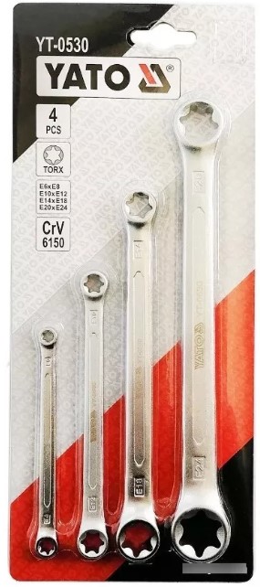 Bộ 4 Cờ Lê Hoa Thị Ngoài (E-Torx) YATO YT-0530 (E6-E24) Bộ 4 Cờ Lê Hoa Thị Ngoài (E-Torx) YATO YT-0530 (E6-E24)