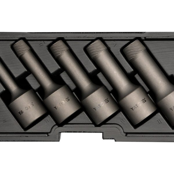Bộ 5 khẩu 1/2" nhổ ốc bulong hỏng 8-16mm đảo chiều Yato YT-0624 - Ba Lan Bộ 5 khẩu 1/2" nhổ ốc bulong hỏng 8-16mm đảo chiều Yato YT-0624 - Ba Lan