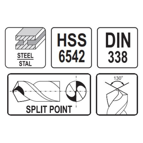 Mũi Khoan Xoắn YATO HSS – YT-4430 đến YT-4458, Chuẩn DIN 338 Mũi Khoan Xoắn YATO HSS – YT-4430 đến YT-4458, Chuẩn DIN 338