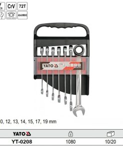 Bộ 7 cờ lê vòng miệng tự động lật đảo chiều 10-19mm Yato YT-0208 - Ba Lan Bộ 7 cờ lê vòng miệng tự động lật đảo chiều 10-19mm Yato YT-0208 - Ba Lan