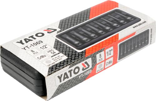 Bộ 8 đầu khẩu 1/2" mũi hoa thị M5-M18 Yato YT-1069 - Ba Lan Bộ 8 đầu khẩu 1/2" mũi hoa thị M5-M18 Yato YT-1069 - Ba Lan