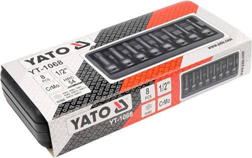 Bộ 8 đầu khẩu 1/2" mũi Ribe RM5-RM13 Yato YT-1068 - Ba Lan Bộ 8 đầu khẩu 1/2" mũi Ribe RM5-RM13 Yato YT-1068 - Ba Lan