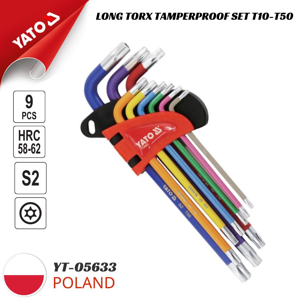 Bộ Lục Giác Torx 9 Chi Tiết YATO YT-05633 Bộ Lục Giác Torx 9 Chi Tiết YATO YT-05633