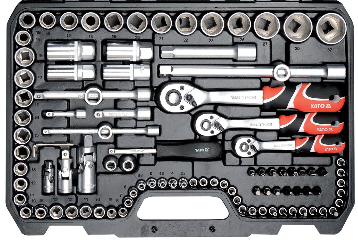 Bộ cờ lê tuýp tay vặn 1/4" 3/8" 1/2" 111 chi tiết Yato YT-38831 - Ba Lan Bộ cờ lê tuýp tay vặn 1/4" 3/8" 1/2" 111 chi tiết Yato YT-38831 - Ba Lan