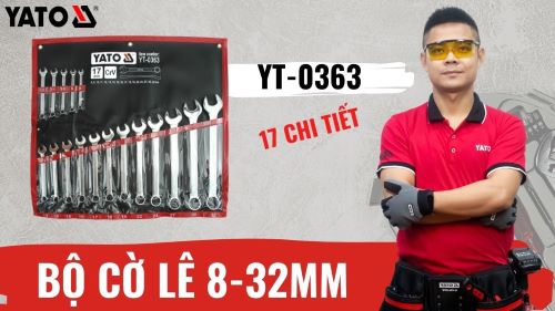 Bộ cờ lê vòng miệng hệ mét 17 chi tiết 8-32mm Yato YT-0363 - Ba Lan Bộ cờ lê vòng miệng hệ mét 17 chi tiết 8-32mm Yato YT-0363 - Ba Lan