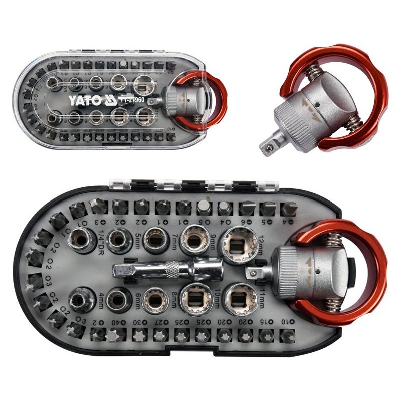 Bộ Mũi Vít & Đầu Khẩu Tay Vặn 40 Chi Tiết Yato YT-27960 Bộ Mũi Vít & Đầu Khẩu Tay Vặn 40 Chi Tiết Yato YT-27960