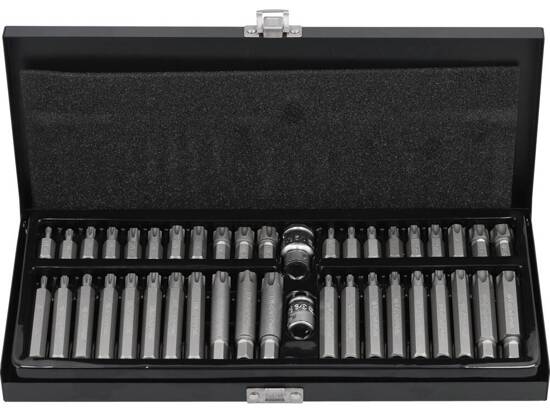 Bộ đầu tuýp 1/2" 3/8" mũi sao có lỗ và mũi Ribe 42 chi tiết Yato YT-0420 - Ba Lan Bộ đầu tuýp 1/2" 3/8" mũi sao có lỗ và mũi Ribe 42 chi tiết Yato YT-0420 - Ba Lan