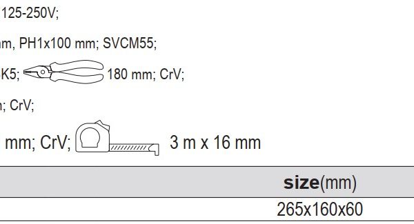 Bộ dụng cụ sửa chữa cầm tay 8 chi tiết Yato YT-3904 Bộ dụng cụ sửa chữa cầm tay 8 chi tiết Yato YT-3904