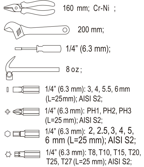 Bộ dụng cụ sửa chữa tổng hợp 169 món Yato YT-39291 Bộ dụng cụ sửa chữa tổng hợp 169 món Yato YT-39291