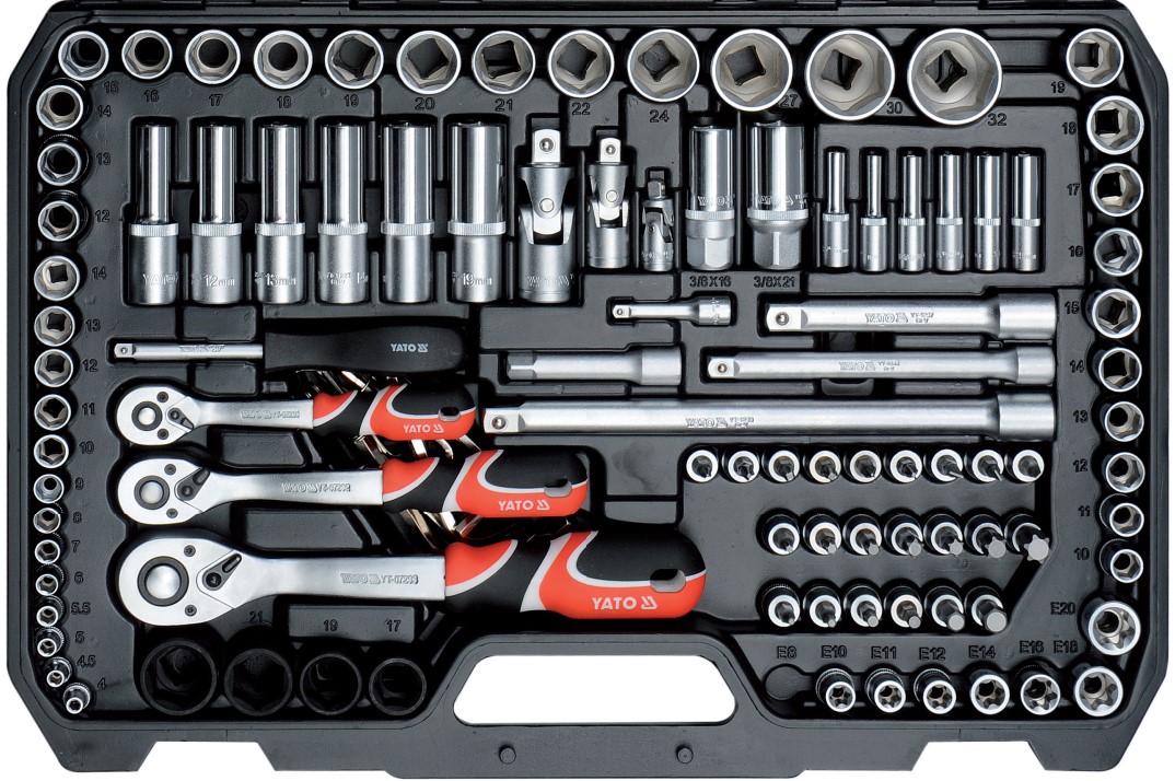 Bộ dụng cụ tổng hợp 129 chi tiết 1/4" 3/8" 1/2" Yato YT-38881 Bộ dụng cụ tổng hợp 129 chi tiết 1/4" 3/8" 1/2" Yato YT-38881