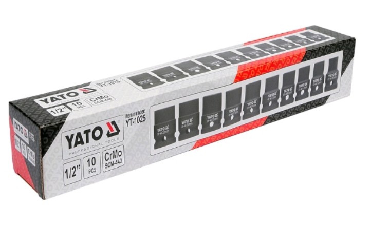 Bộ 10 khẩu 1/2"x39x10-22mm Yato YT-1025 - Ba Lan Bộ 10 khẩu 1/2"x39x10-22mm Yato YT-1025 - Ba Lan
