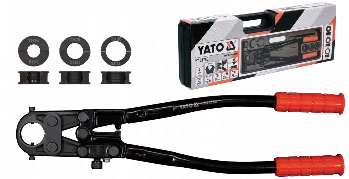 Kìm Bấm Ống PEX-AL-PEX YATO YT-21750 – Bộ 4 Chi Tiết Kìm Bấm Ống PEX-AL-PEX YATO YT-21750 – Bộ 4 Chi Tiết