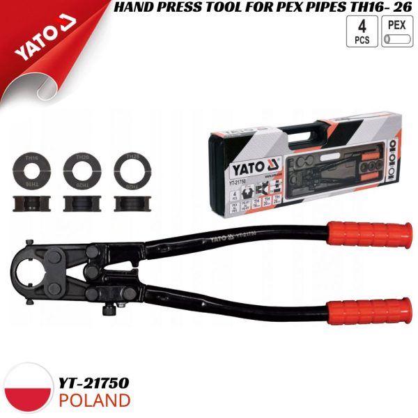 Kìm Bấm Ống PEX-AL-PEX YATO YT-21750 – Bộ 4 Chi Tiết