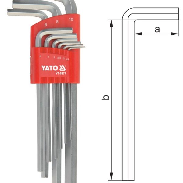 Bộ Lục Giác Dài 9 Chi Tiết YATO YT-5877 Bộ Lục Giác Dài 9 Chi Tiết YATO YT-5877
