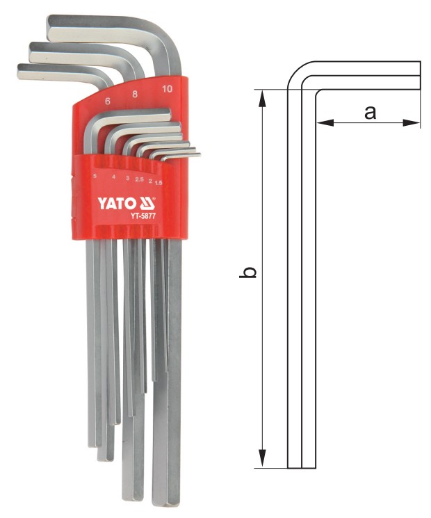 Bộ Lục Giác Dài 9 Chi Tiết YATO YT-5877 Bộ Lục Giác Dài 9 Chi Tiết YATO YT-5877