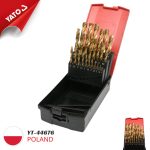 Bộ Mũi Khoan Xoắn YATO YT-44676 – 25 Chi Tiết, HSS, Phủ Titan, Chuẩn DIN 338, Ø1-13mm