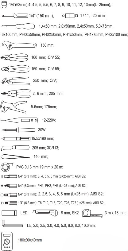Bộ sửa chữa điện dân dụng 68 món Yato YT-39004 Bộ sửa chữa điện dân dụng 68 món Yato YT-39004