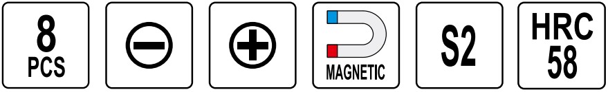 Bộ Tô vít Tổng Hợp 8 Chi Tiết YATO YT-25976 Bộ Tô vít Tổng Hợp 8 Chi Tiết YATO YT-25976