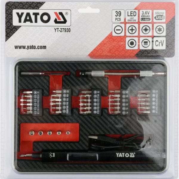 Bộ Tua Vít Chính Xác 3.6V 39 Chi Tiết YATO YT-27930 Bộ Tua Vít Chính Xác 3.6V 39 Chi Tiết YATO YT-27930