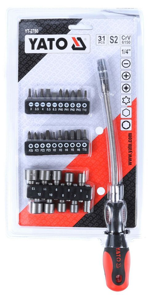 Bộ Tô vít Dẻo Đa năng 31 Chi Tiết Yato YT-2780 Bộ Tô vít Dẻo Đa năng 31 Chi Tiết Yato YT-2780