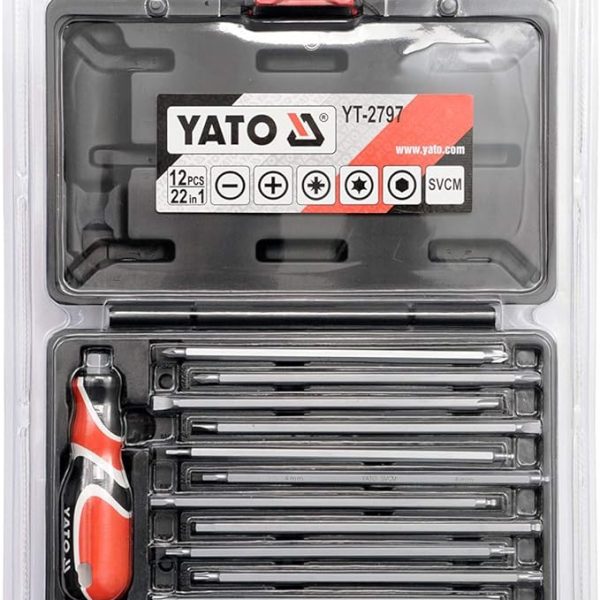 Bộ Tô vít Tổng hợp 12 Chi Tiết Mini YATO YT-2797 (Đảo Đầu) Bộ Tô vít Tổng hợp 12 Chi Tiết Mini YATO YT-2797 (Đảo Đầu)